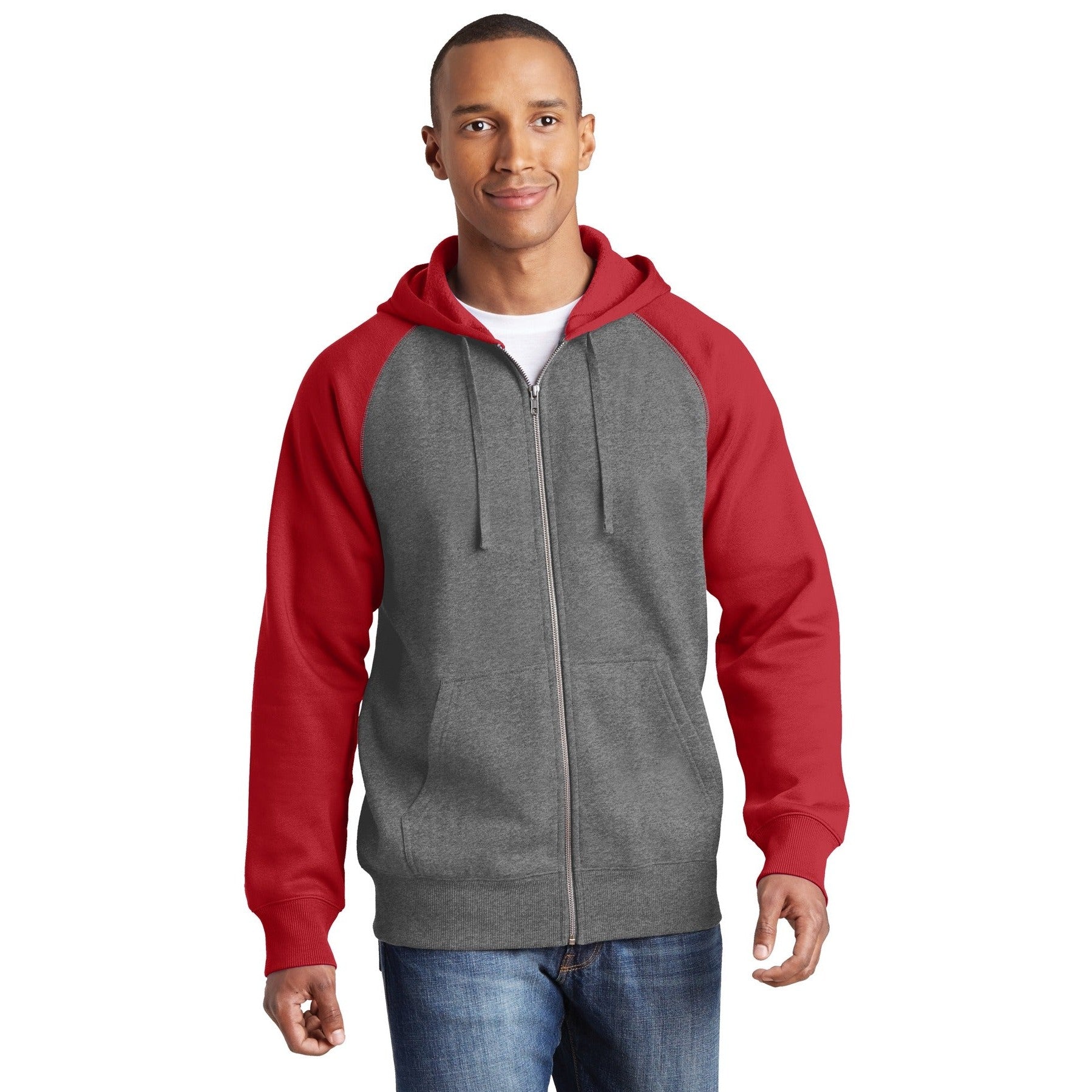 Sport-Tek-Sport-Tek® Raglan Colorblock Full-Zip Hooded Fleece Jacket. ST269-MedTech-3